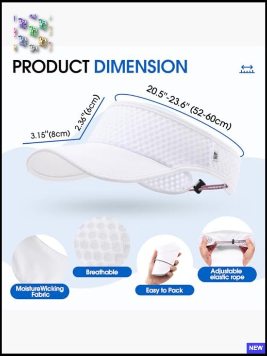 Wide Brim Sun Visor Hat Quick Dry Adjustable Lightweight for Golf Tennis main image 6